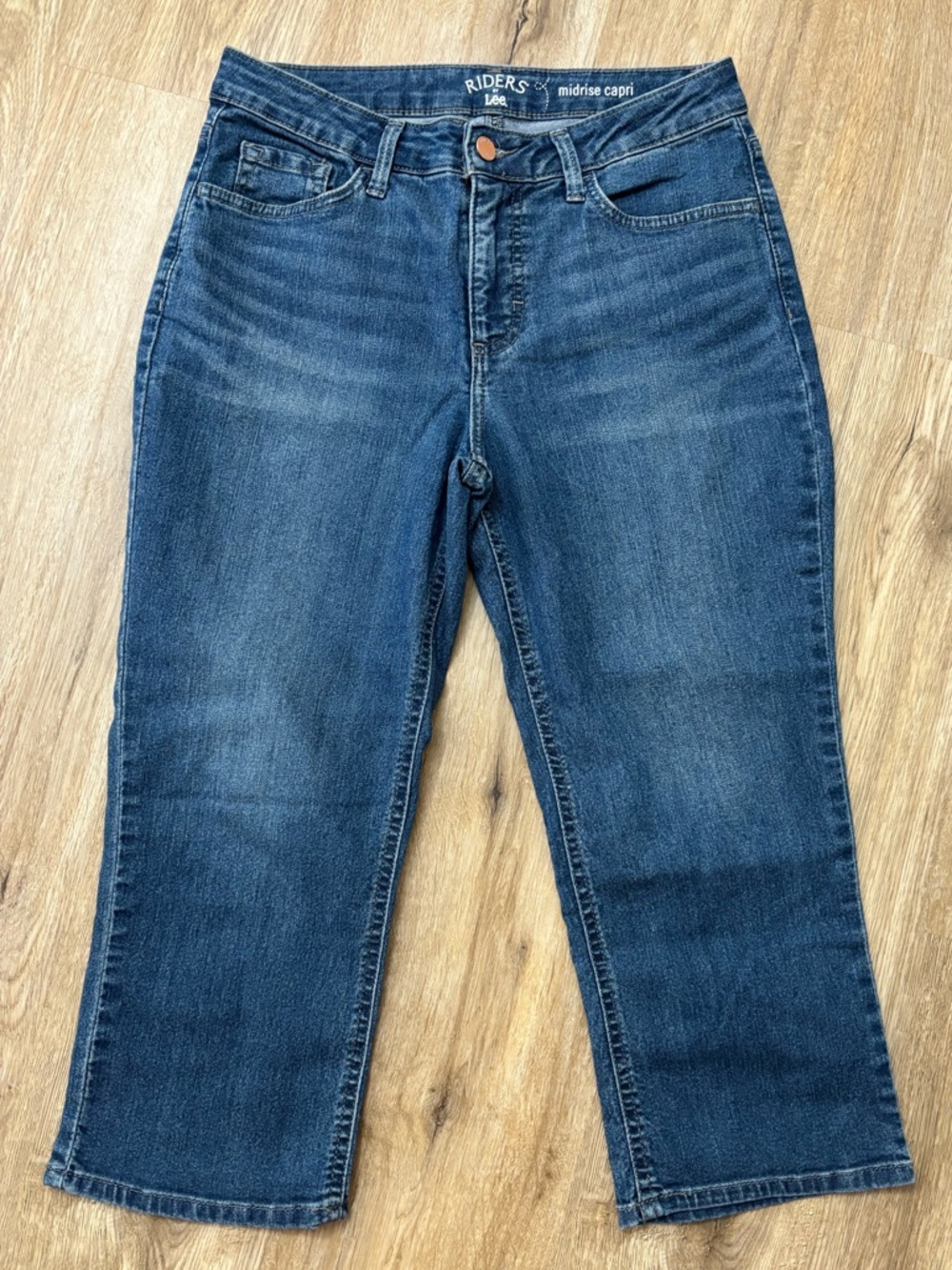 Riders by Lee Midrise Capri Jeans Blue Denim Stretch Pockets